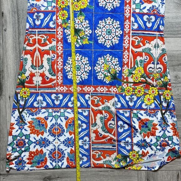 Isle By Melis Kozan Colorful Floral Pattern Sleeveles Dress Size M - Picture 10 of 11